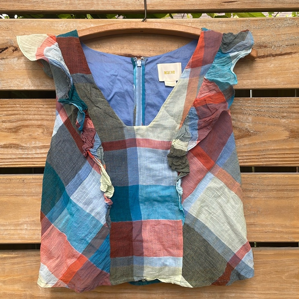 Maeve Anthropologie Sleeveless ruffled top